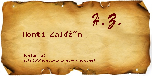 Honti Zalán névjegykártya